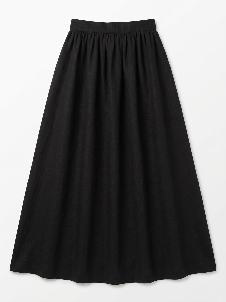Madhavi Black Linen Skirt
